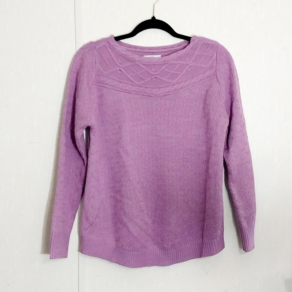 Croft&Barrow Lavender Cable Knit Women's Sweater